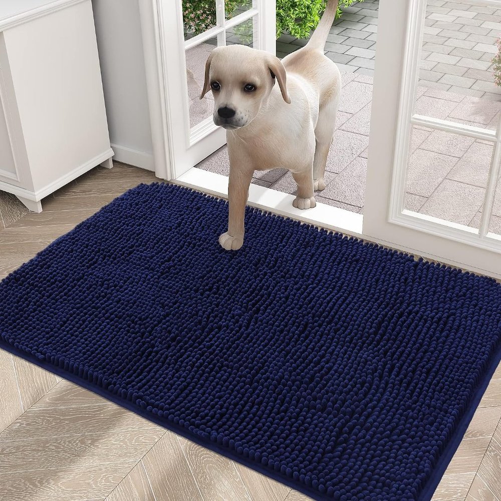 Dog Door Mat for Muddy Paws, Absorbs Moisture and Dirt, Non-Slip Washable Mat